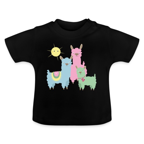 Lama Familie - Baby Bio-T-Shirt mit Rundhals