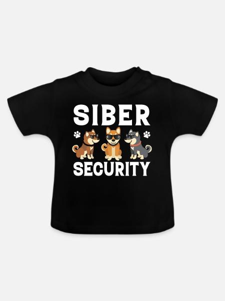 Husky tshirt - Baby Bio-T-Shirt mit Rundhals - Schwarz