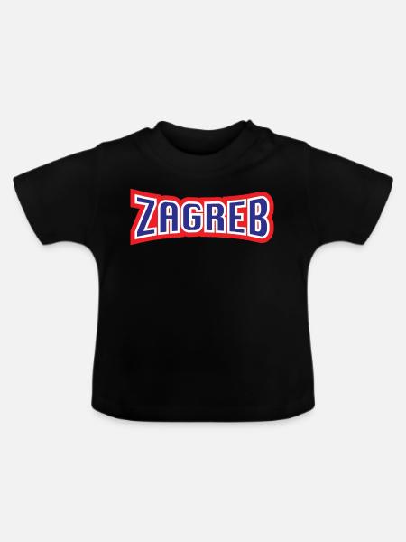 Zagreb, moj grad. - Baby Bio-T-Shirt mit Rundhals - Schwarz