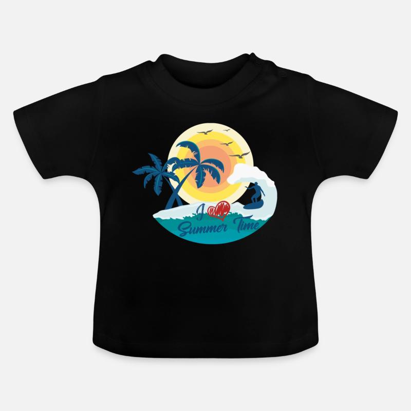 Sommerzeit - Baby Bio-T-Shirt mit Rundhals - Schwarz