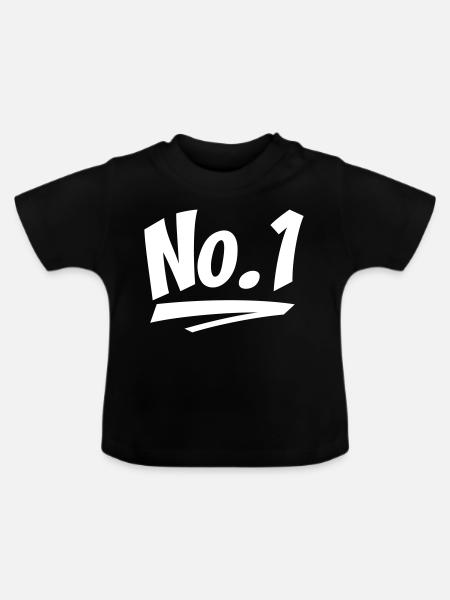 Nummer eins - Baby Bio-T-Shirt mit Rundhals - Schwarz