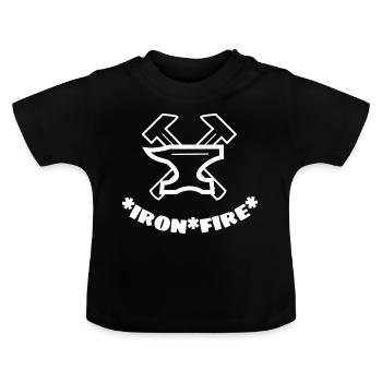 Fer et feu - T-shirt bio col rond Bébé - noir - Devant