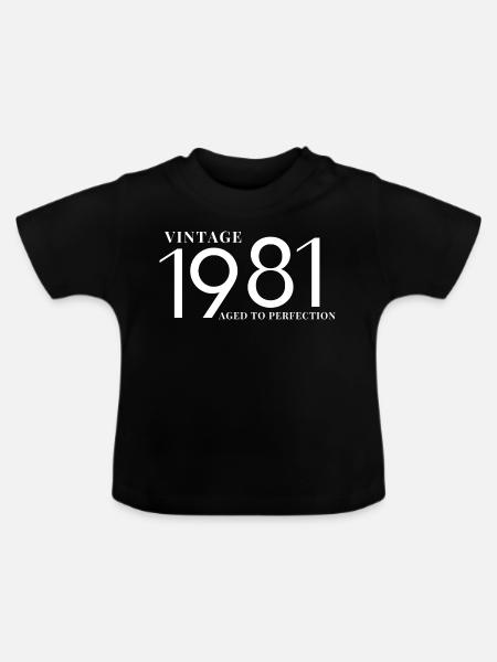 Legende von 1981 - Baby Bio-T-Shirt mit Rundhals - Schwarz