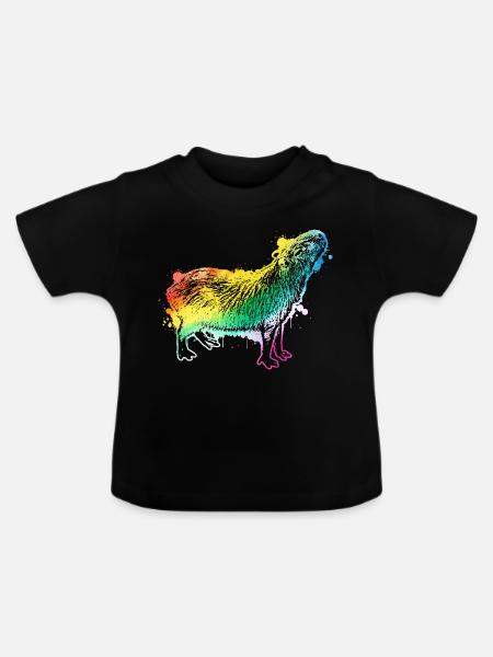 Capybara - Baby Bio-T-Shirt mit Rundhals - Schwarz