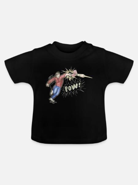 Powerdarter - Baby Bio-T-Shirt mit Rundhals - Schwarz