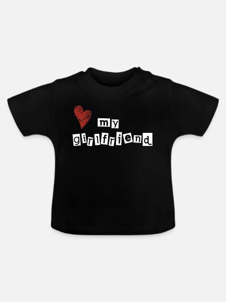 Love my girlfriend - Baby Bio-T-Shirt mit Rundhals - Schwarz