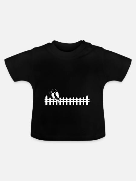 Gartenzaun picket fence - Baby Bio-T-Shirt mit Rundhals - Schwarz