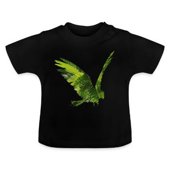 Forêt tropicale perroquet - T-shirt bio col rond Bébé - noir - Devant