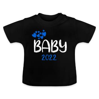 Bébé 2022 Bleu - T-shirt bio col rond Bébé - noir - Devant