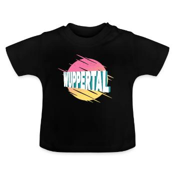 Wuppertal Deutschland Stadt Schrift Vintage Retro - Baby Bio-T-Shirt mit Rundhals - Schwarz - Vorne