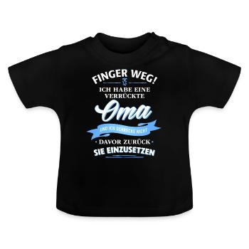 Finger weg! verrückte Oma Verwandte Familie Kinder - T-shirt bio col rond Bébé - noir - Devant