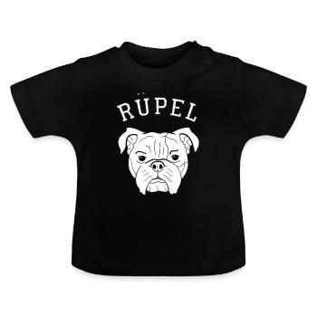 Bulldogge Hund OEB EB Rüpel Bollerkopf Geschenk - Baby Bio-T-Shirt mit Rundhals - Schwarz - Vorne