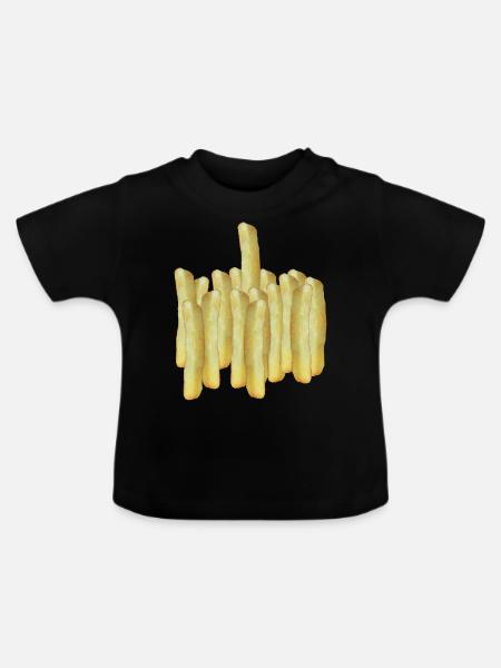 Pommes One - Baby Bio-T-Shirt mit Rundhals - Schwarz