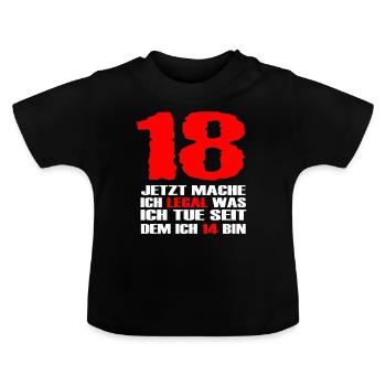 18th birthday - Baby Organic T-Shirt with Round Neck - black - Front