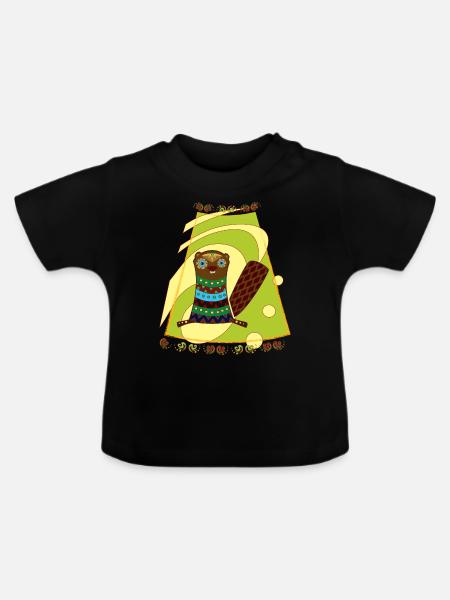 Biber - Baby Bio-T-Shirt mit Rundhals - Schwarz