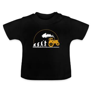 Tractor Shirt · Agriculture · Neanderthals - Baby Organic T-Shirt with Round Neck - black - Front