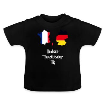 Jour franco-allemand - T-shirt bio col rond Bébé - noir - Devant