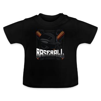 Baseballspieler - Baby Bio-T-Shirt mit Rundhals - Schwarz - Vorne