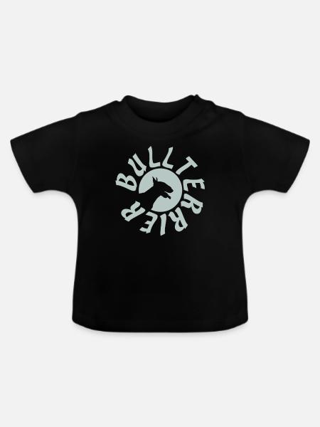 Bullterrier Bullterrier - Baby Bio-T-Shirt mit Rundhals - Schwarz