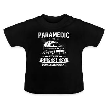 Ambulancier paramédical d'urgence · Super-héros - T-shirt bio col rond Bébé - noir - Devant