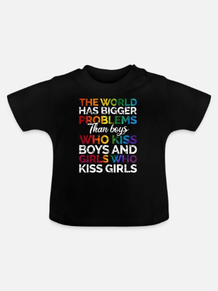 Gay Pride - Baby Bio-T-Shirt mit Rundhals - Schwarz