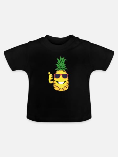 Pineapple - Baby Bio-T-Shirt mit Rundhals - Schwarz