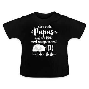 So viele Papas auf der Welt Vatertag Geschenk - Baby Bio-T-Shirt mit Rundhals - Schwarz - Vorne