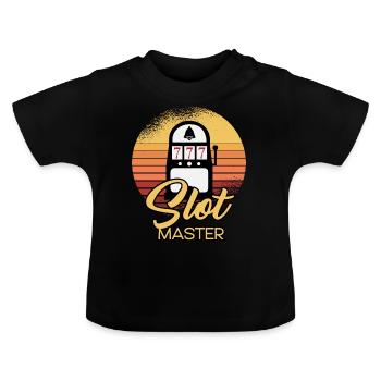 Maître de machine à sous - T-shirt bio col rond Bébé - noir - Devant