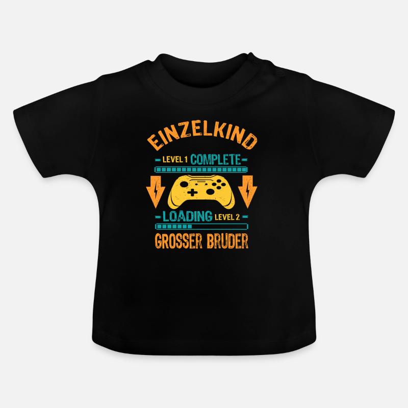 Großer Bruder Nachwuchs Loading Geschenk - Baby Bio-T-Shirt mit Rundhals - Schwarz