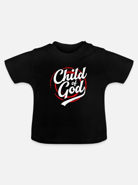 Kind Gottes - Christliche Kleidung - Baby Bio-T-Shirt mit Rundhals - Schwarz