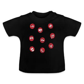 Litschi - Baby Bio-T-Shirt mit Rundhals - Schwarz - Vorne