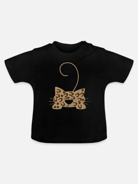 Leopard Maske, Leopard Maske - Baby Bio-T-Shirt mit Rundhals - Schwarz