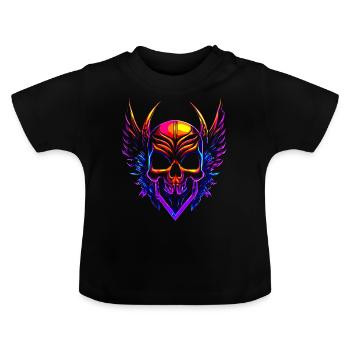 Crâne psychédélique - T-shirt bio col rond Bébé - noir - Devant