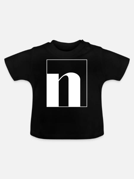 Buchstaben-Alphabet n - Baby Bio-T-Shirt mit Rundhals - Schwarz