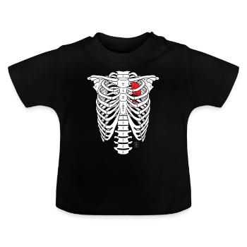 SKELETON - Baby Bio-T-Shirt mit Rundhals - Schwarz - Vorne