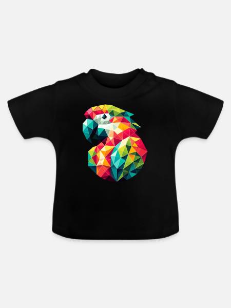 Papagei // parrot - Baby Bio-T-Shirt mit Rundhals - Schwarz