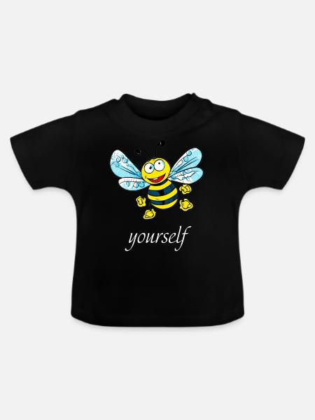 be (e) yourself - Baby Bio-T-Shirt mit Rundhals - Schwarz