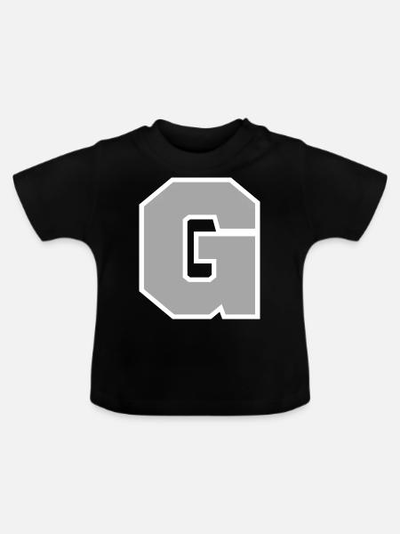 Buchstabe g sport - Baby Bio-T-Shirt mit Rundhals - Schwarz
