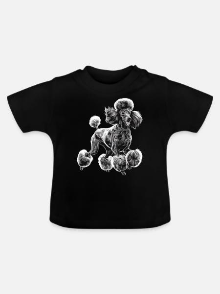 Pudel Diva - Baby Bio-T-Shirt mit Rundhals - Schwarz