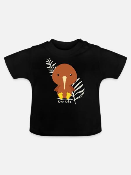 Kiwi Life - Baby Bio-T-Shirt mit Rundhals - Schwarz