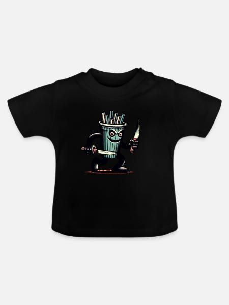 Unheimlicher Psycho Trinkbecher Getränke - Baby Bio-T-Shirt mit Rundhals - Schwarz