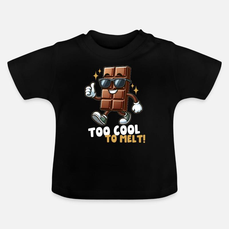 Cool chocolate bar - Baby Organic T-Shirt with Round Neck - black
