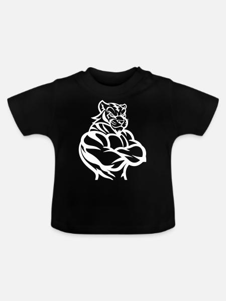 tiger - Baby Bio-T-Shirt mit Rundhals - Schwarz