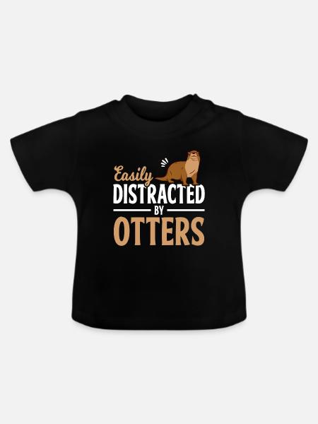 Otter Fischotter - Baby Bio-T-Shirt mit Rundhals - Schwarz