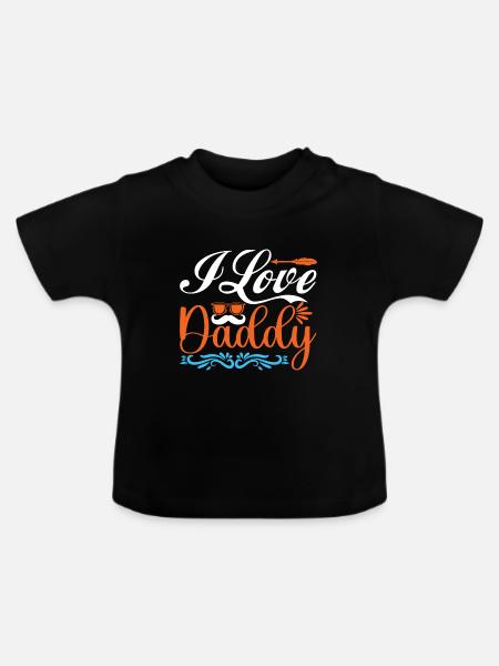 "Ich liebe Papa" - Baby Bio-T-Shirt mit Rundhals - Schwarz