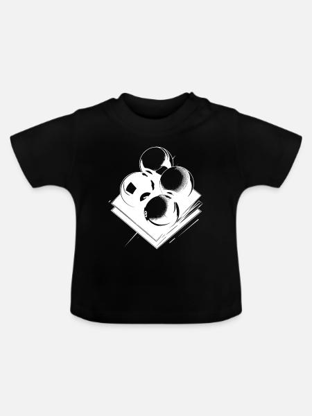 Billardkugeln Skizze - Baby Bio-T-Shirt mit Rundhals - Schwarz