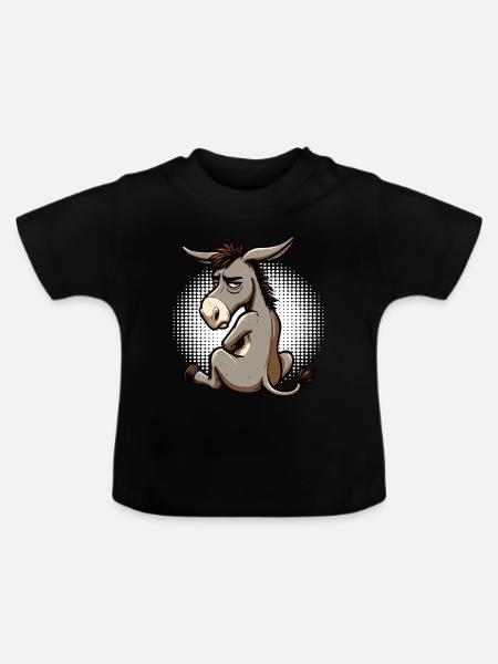 Esel Eselchen Eselhalter Muli Langohresel Muli - Baby Bio-T-Shirt mit Rundhals - Schwarz