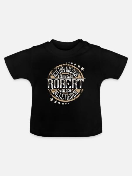 Robert - Baby Bio-T-Shirt mit Rundhals - Schwarz