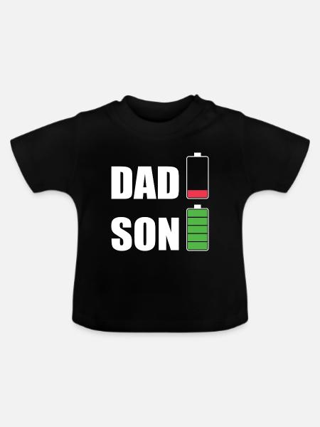 DAD & SON - Baby Bio-T-Shirt mit Rundhals - Schwarz