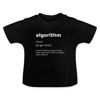 Programmation Informatique Algorithme Informatique - T-shirt bio col rond Bébé - noir - Devant